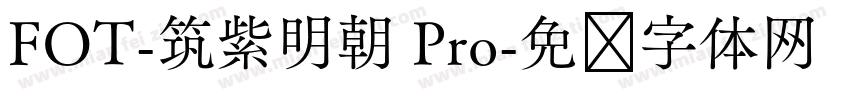 FOT-筑紫明朝 Pro字体转换